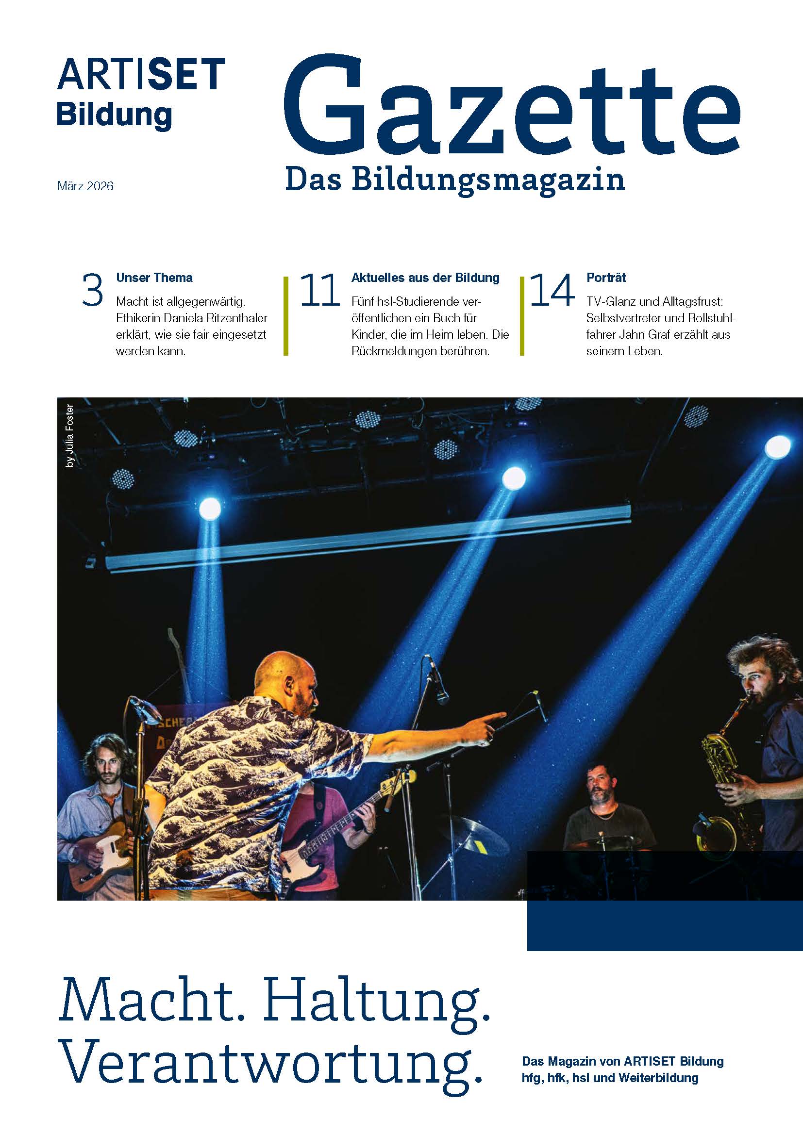 Cover der Gazette zum Thema Macht - Haltung - Verantwortung